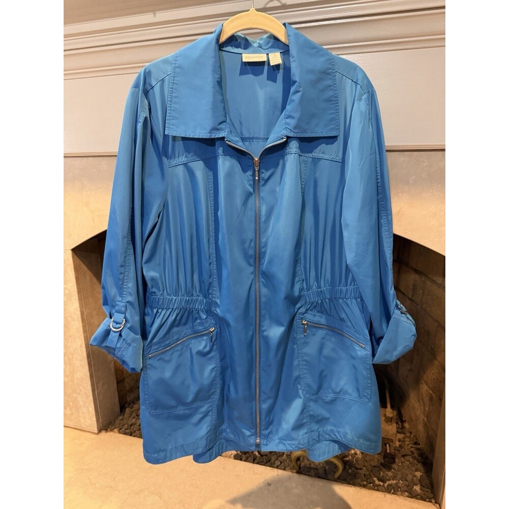 Zenergy By Chico’s Blue Zip Front Jacket Size XL